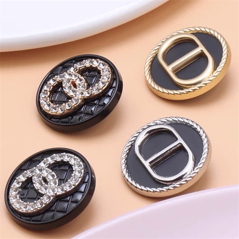 Set 10 Nút Áo Kim Loại Màu Đen Thời Trang Cho Nữ