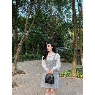 Váy yếm cúc trai thiết kế C'est la vie