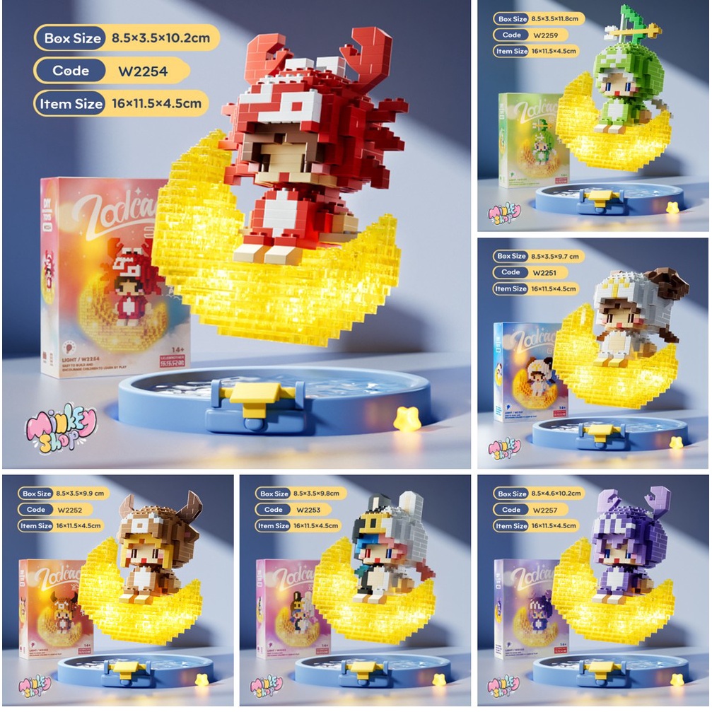 LEGO 12 Cung Hoàng Đạo Có Đèn Led Phát Sáng Siêu Kute