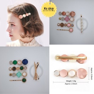 Combo 6 món set kẹp tóc và dây buộc tóc set phụ kiện tóc