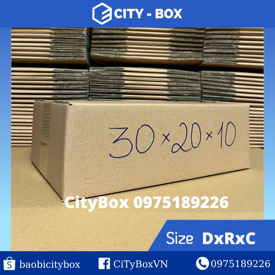 set 50 hộp 30x20x10 hộp carton ship cod - 30x20x10 hộp đóng hàng