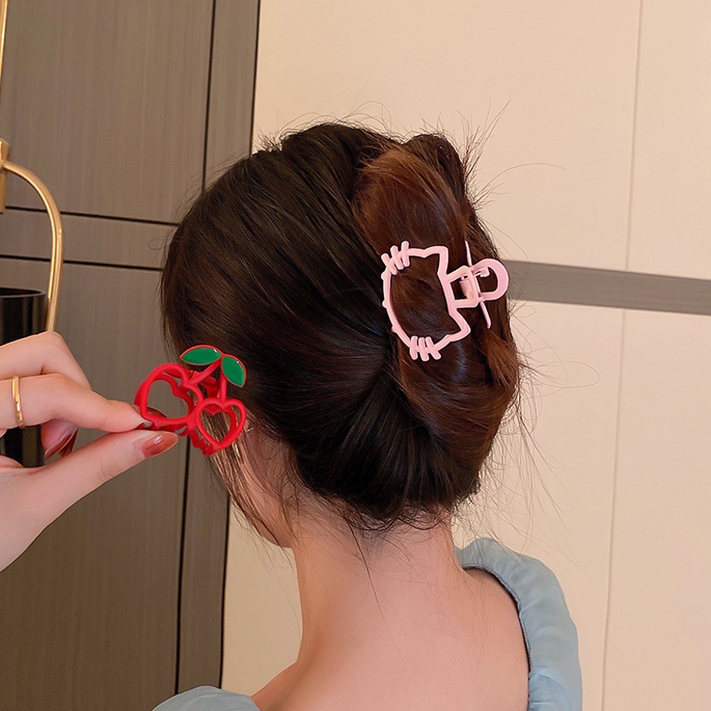 Kẹp Tóc Hình Trái Cherry / Mèo Dễ Thương Phong Cách Hàn Quốc