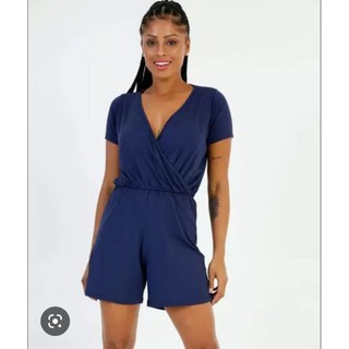 Jumpsuit đùi thun ladong VNXK romper ngắn cổ V jum có tay mặc ngoài bikini xuất khẩu dư xịn