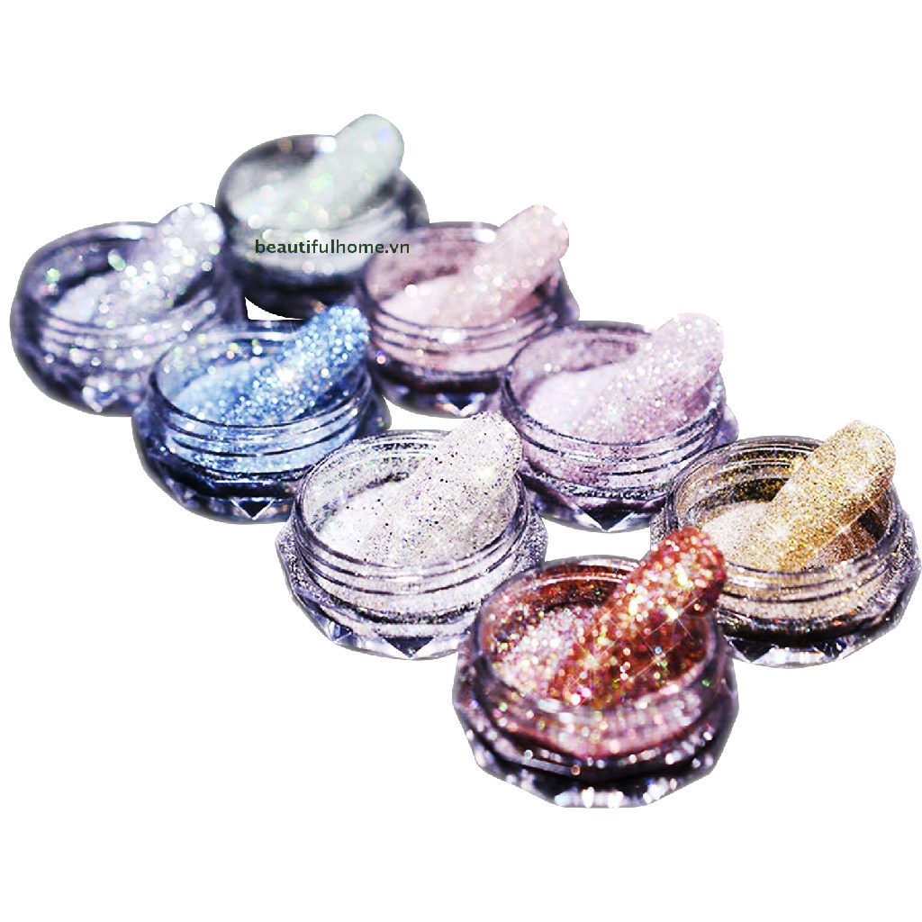 Bột Tráng Gương Màu Vàng Hồng Lấp Lánh Trang Trí Móng Nghệ Thuật