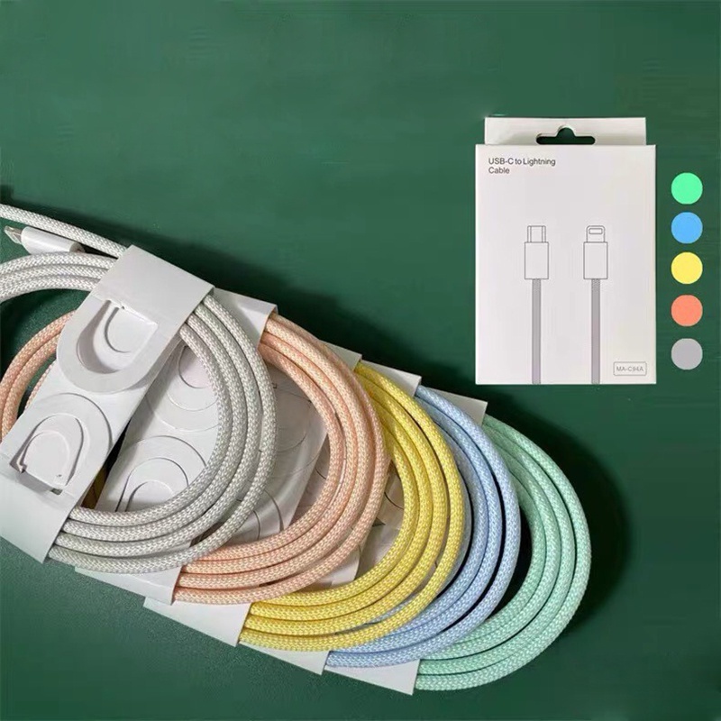 Cáp Sạc Nhanh PD 20W Bọc Dù Chống Đứt Gãy cho IP X XS XS Max 11 12 13 14 Plus Pro Max