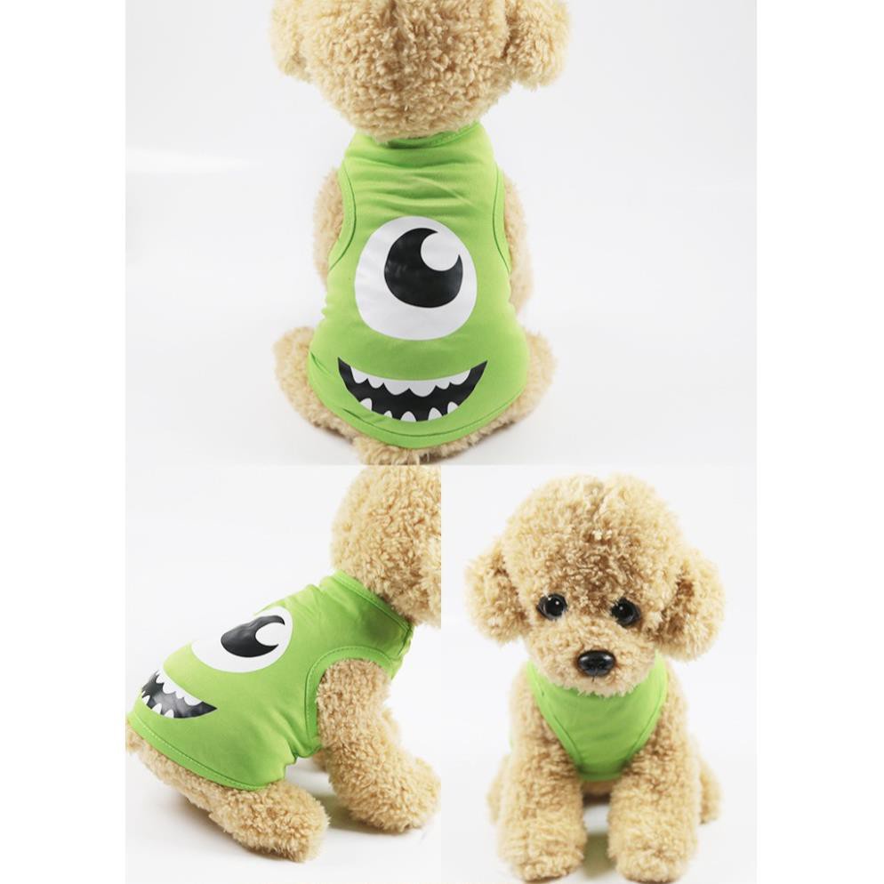 Quần áo cho chó mèo in hình cute loại ba lỗ (hè thu) đủ size