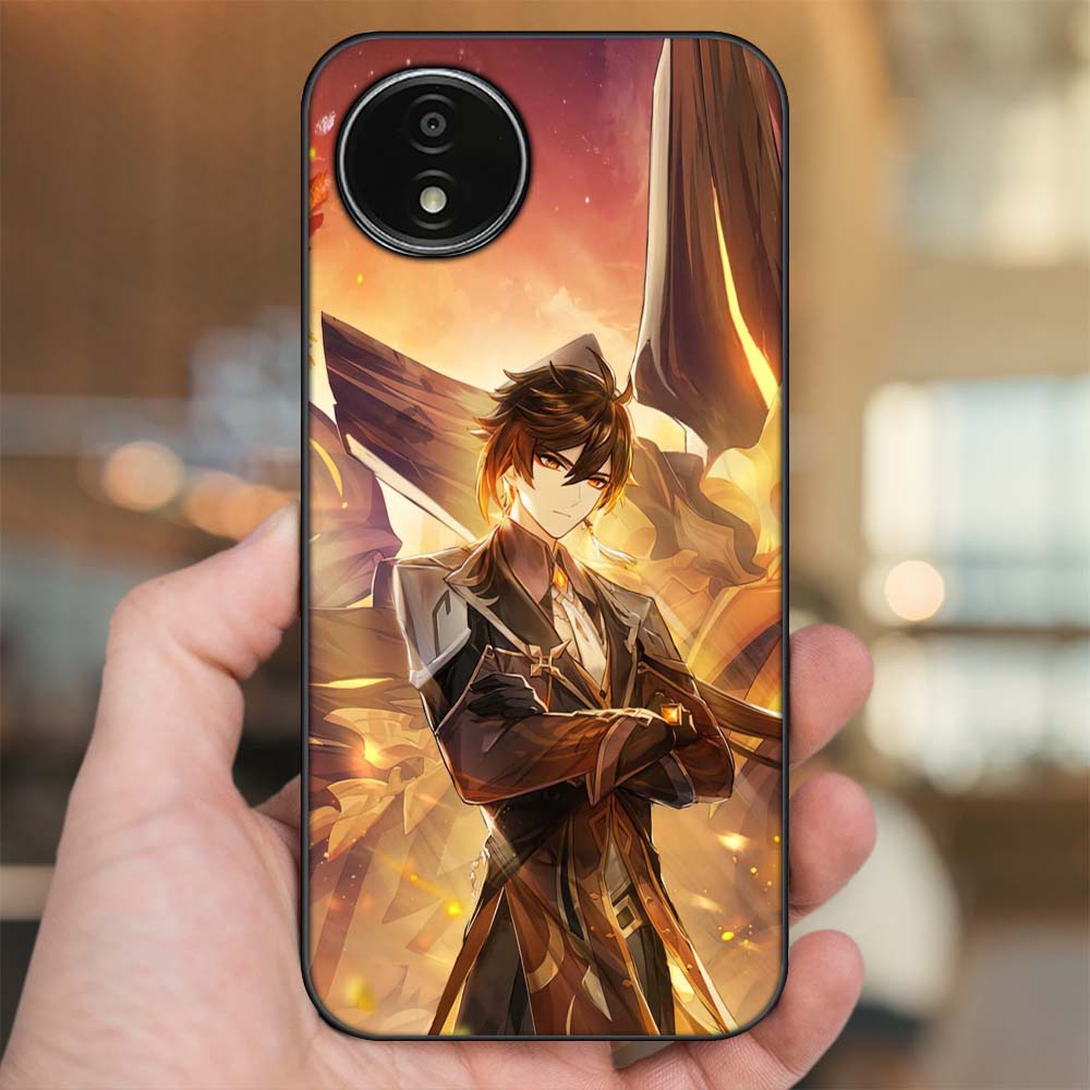 Ốp lưng Vivo Y02 viền đen in hình Zhongli Genshin Impact