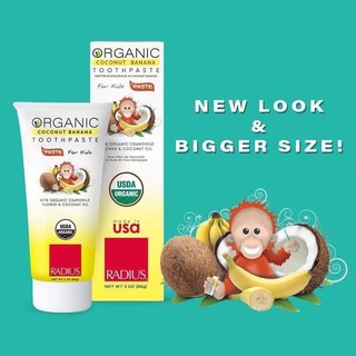 Kem đánb răng hữu cơ chuối dừa cho bé 6M+