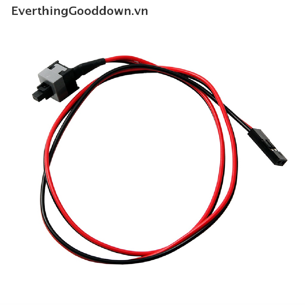 Everthinggooddown 5 Dây Cáp Nối Nút Nguồn Bật / Tắt 50cm 2 Pin SW PC Cho Máy Tính