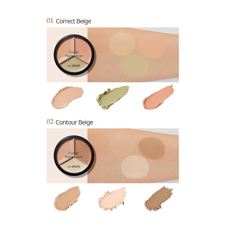 Kem che khuyết điểm The Saem Cover Perfection Triple Pot Concealer 4.5g