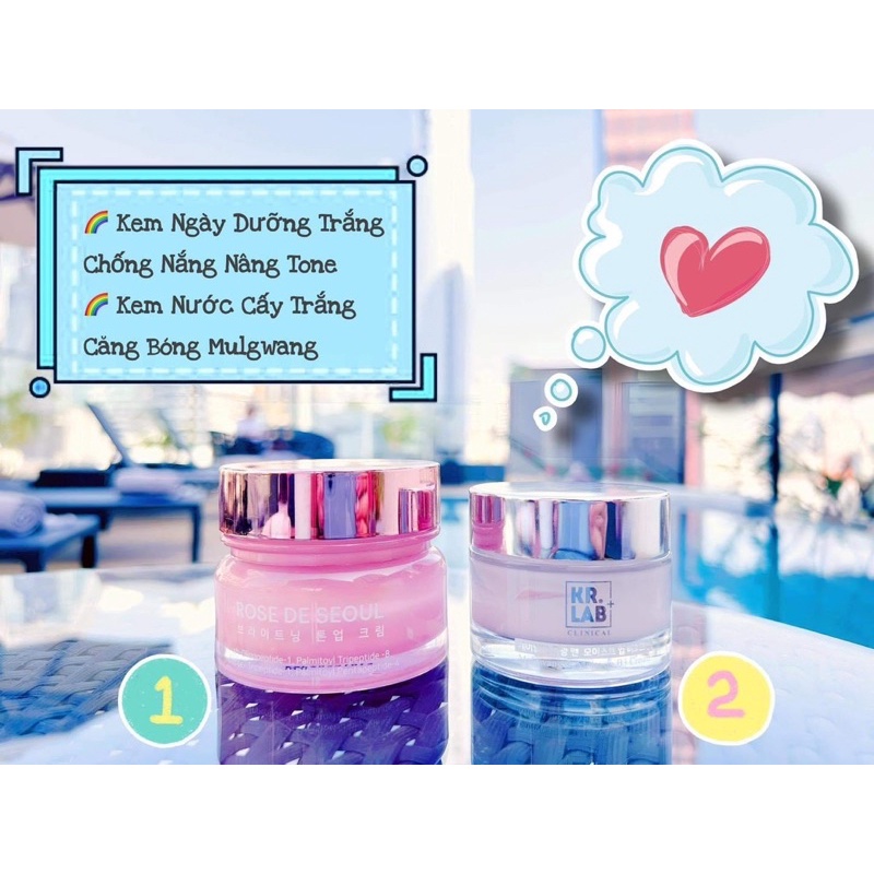 Combo Kem ngày Rose de seoul + Kem nước Mulwang Kr Lab