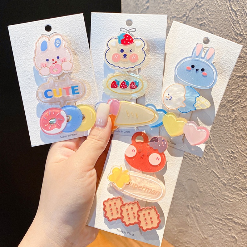 Set 3 Kẹp Tóc Hình Thỏ Dễ Thương Cho Bé Gái