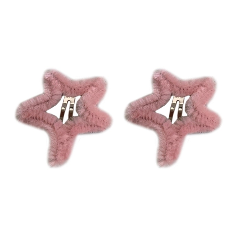 Kẹp Tóc Y2k Hình Ngôi Sao Lông Xù Đáng Yêu Cho Nữ