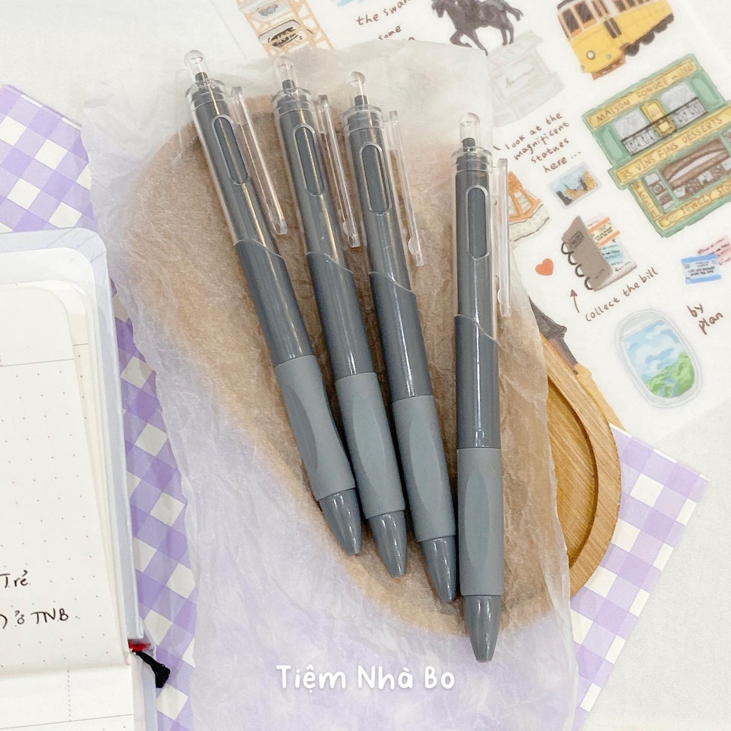 Bút bi mực đen ngòi 0.5mm phong cách Hàn Quốc