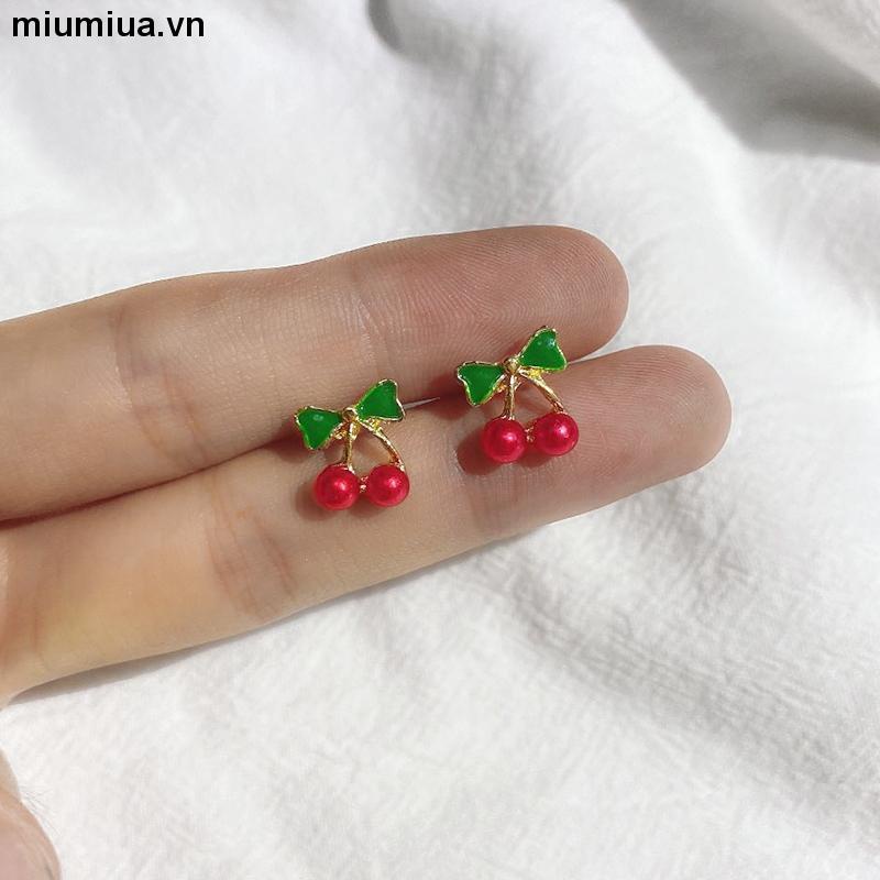 miumiuaBông Tai Hình Quả cherry Nhỏ Nhắn Dễ Thương Dành Cho Nữ