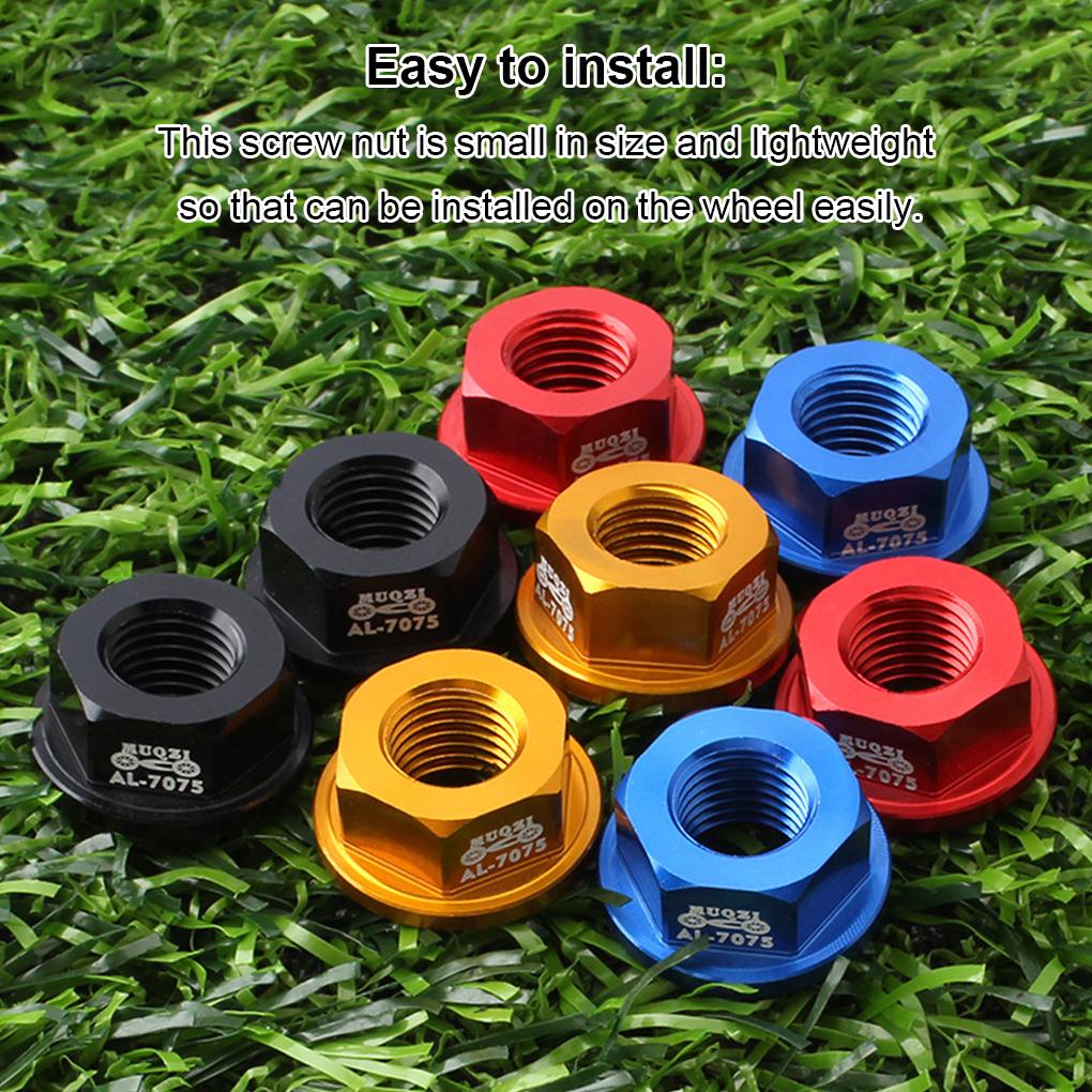 Đai Ốc M8 Bằng Hợp Kim Nhôm Thay Thế Chuyên Dụng Cho Khóa Bánh Xe Đạp