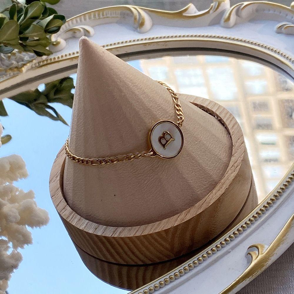 Vòng Tay Vỏ Sò Thiết Kế 26 Chữ Cái A-Z Đơn Giản Dành Cho Nam Nữ