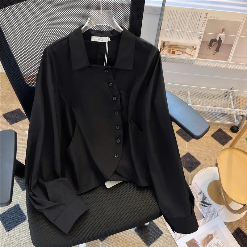 Áo Sơ Mi Cotton Tay Dài Dáng Rộng Cài Nút Phong Cách Phương Tây Cổ Điển Cho Nữ Size M-3Xl 3 Kiểu