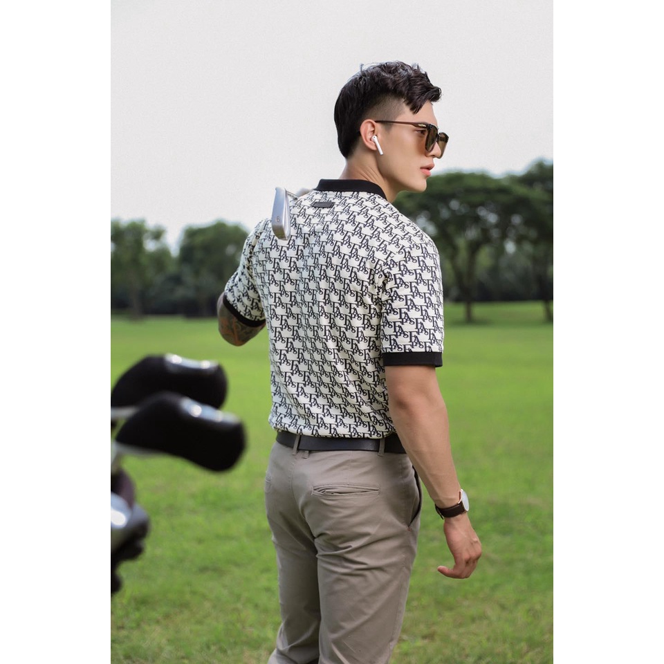 Áo Polo Nam Chất Vải Cotton Họa Tiết Monogram Kenton FAPAS
