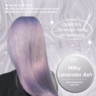 (Tặng Bodymist) Combo nhuộm tóc màu tím sữa khói / milky lavender ash (kèm trợ nhuộm, găng tay)