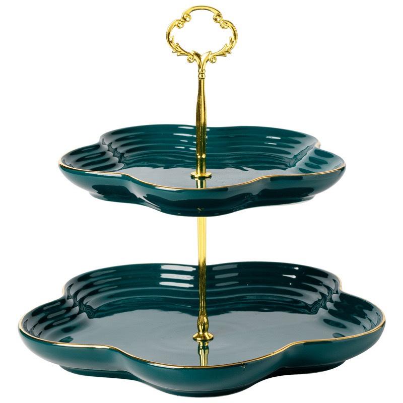 Khay sứ 2-3 tầng viền hoa