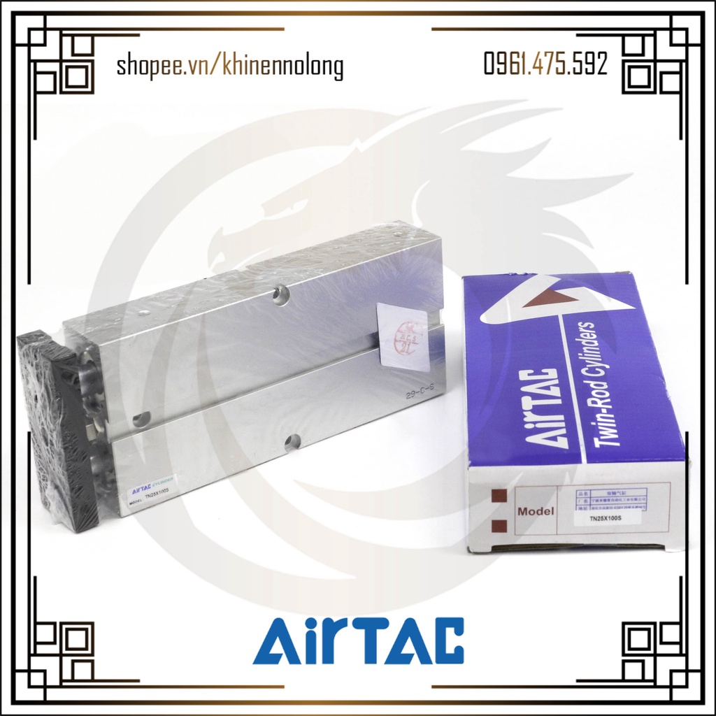 Xi Lanh Khí Nén Dẫn Hướng 2 Ty AirTAC TN25 x 10S,20S, 25S, 30S, 40S, 50S, 60S, 70S, 150S