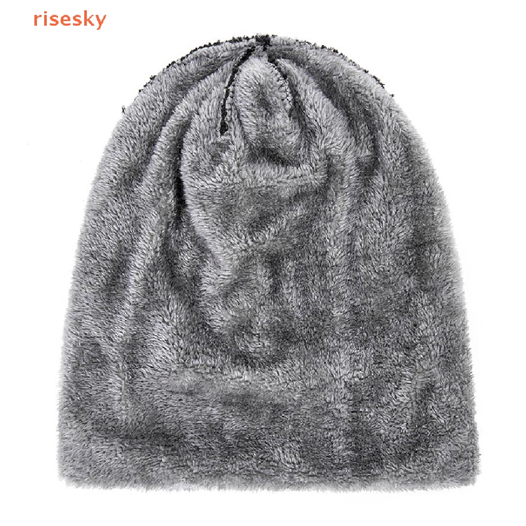 Mũ Beanie Dệt Kim Chất Liệu Cotton Dày Dặn Thời Trang Mùa Đông Cho Nam Giới