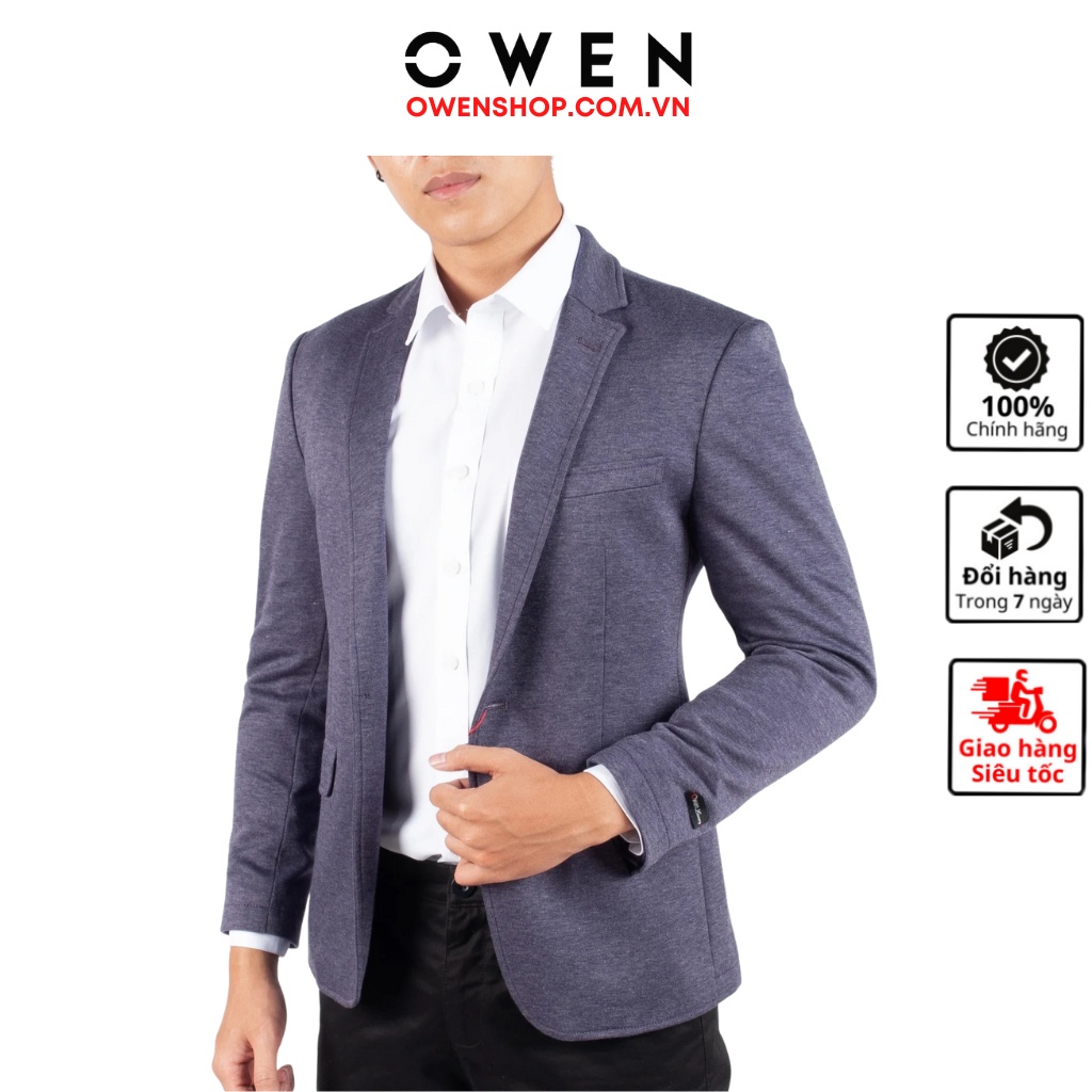 Áo blazer nam Owen DM67325 khoác demi màu tím vest rời vải polyester cao cấp dáng slim fit trẻ trung lịch lãm
