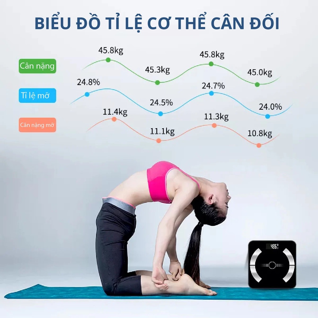 Cân thông minh phân tích các chỉ số cơ thể Kachi MK223 - Airbike Việt Nam phân phối chính hãng