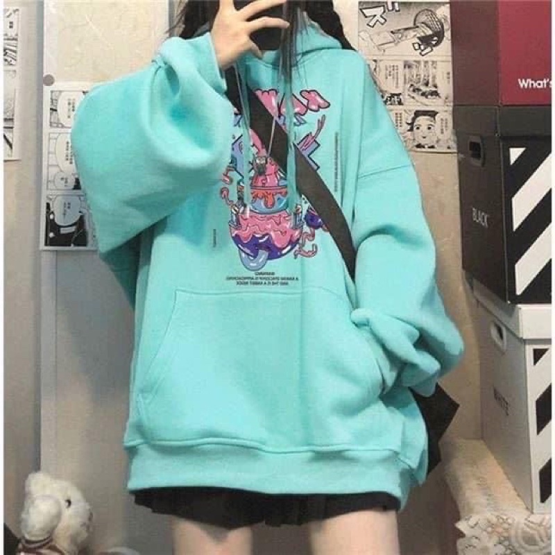 [ Rẻ vô địch ] ÁO HOODIE FORM RỘNG MŨ HAI LỚP SALE - thỏ kama