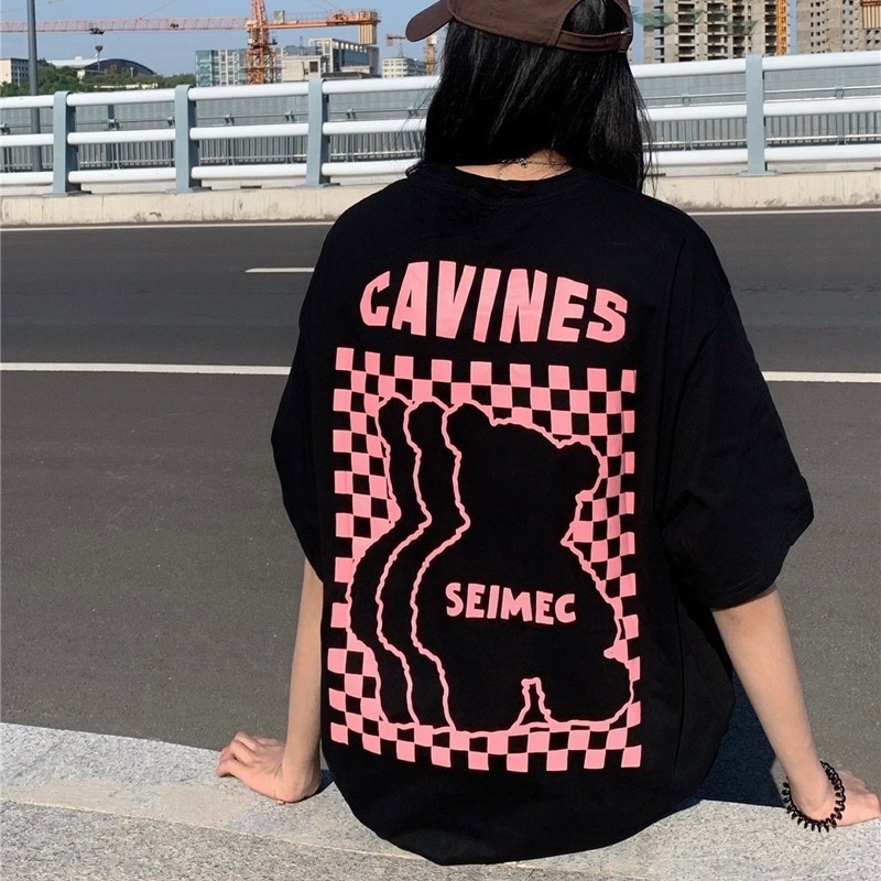 Áo Phông Nam Nữ , Áo Thun In Hình Gấu Sau Lưng Cực Yêu From Rộng Nam Nữ