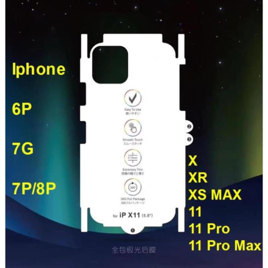 Dán lưng Film PPF Iphone 6P / 6SP / 7 / 8 / 7Plus / 8Plus / X / XS / Xs Max / 11 / 11 Pro / 11 Pro Max/ 12Pro/ 13pro max