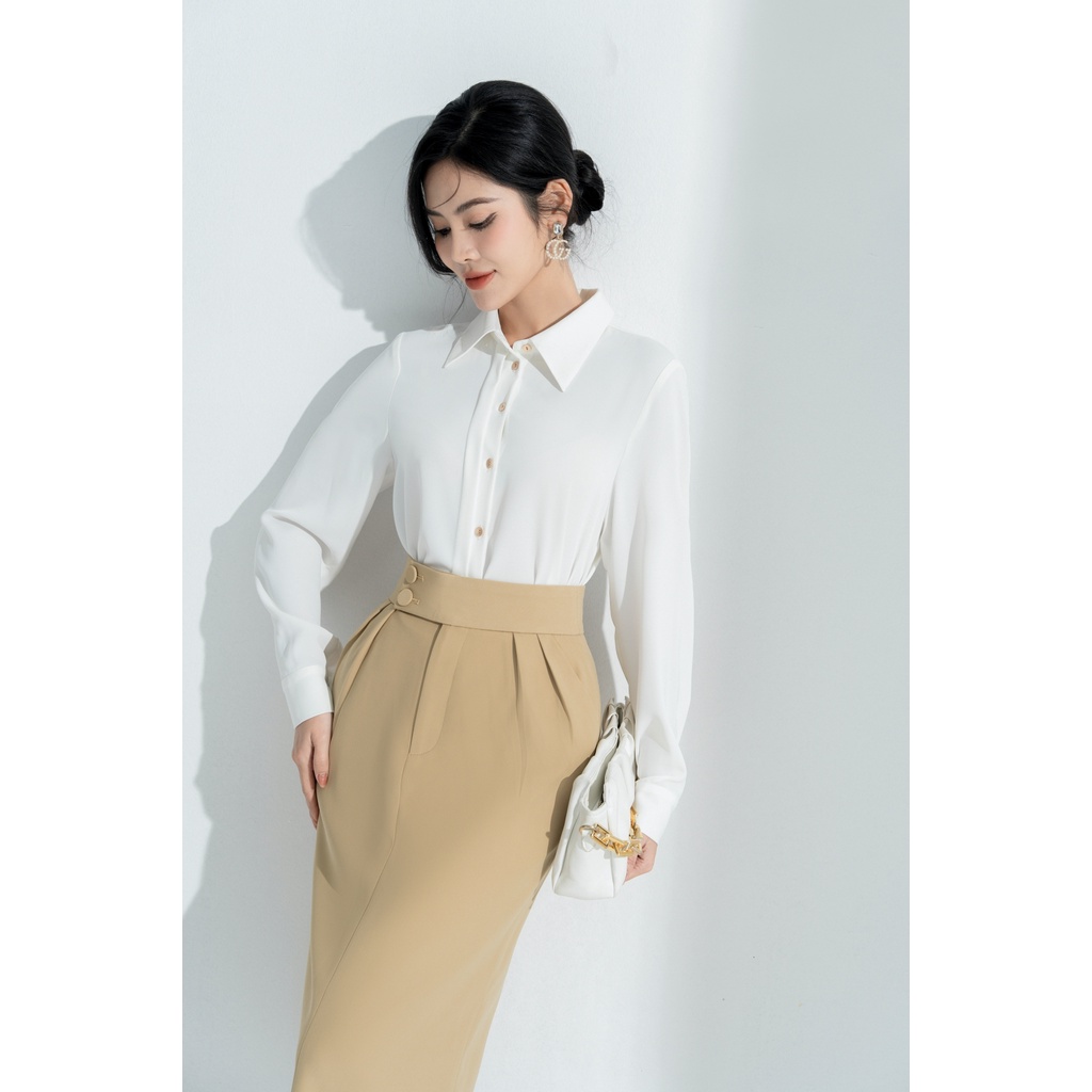 Áo Sơ Mi Dáng Công Sở Thanh Lịch Cổ Sen 2 Lớp Thời Trang By LEMIA Design - LA2239