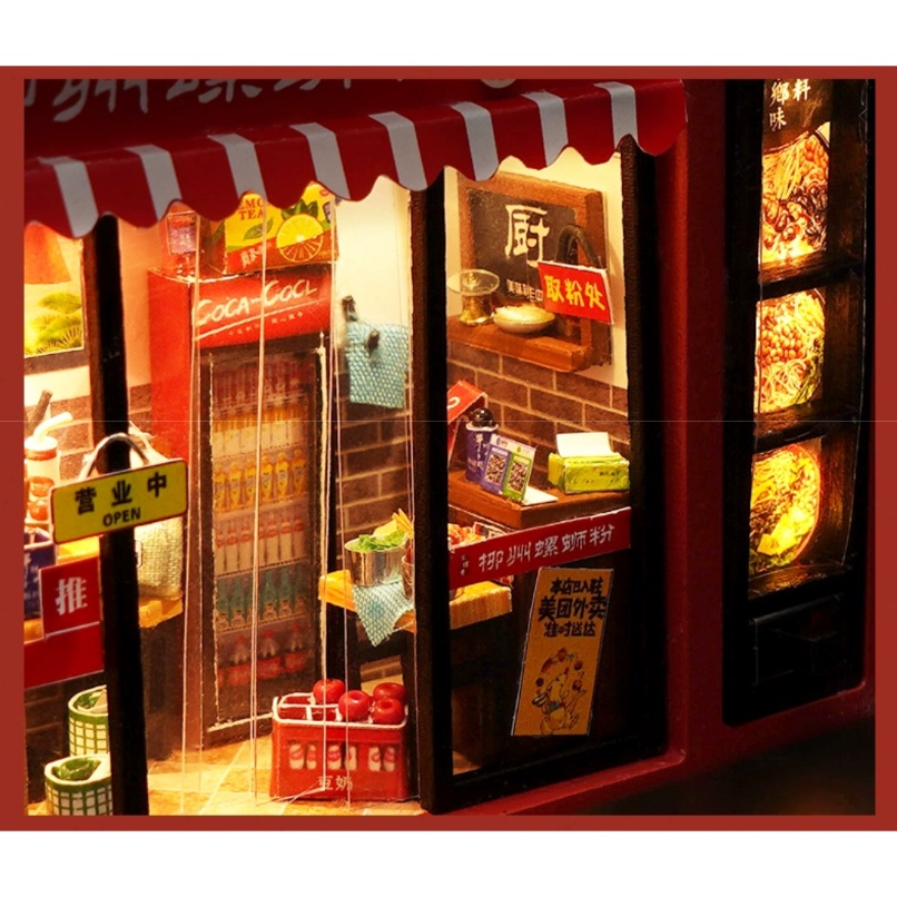 Kèm keo dán gỗ - Mô hình nhà gỗ lắp ráp búp bê Dollhouse DIY - TH21 TH22 TH23 Tivi