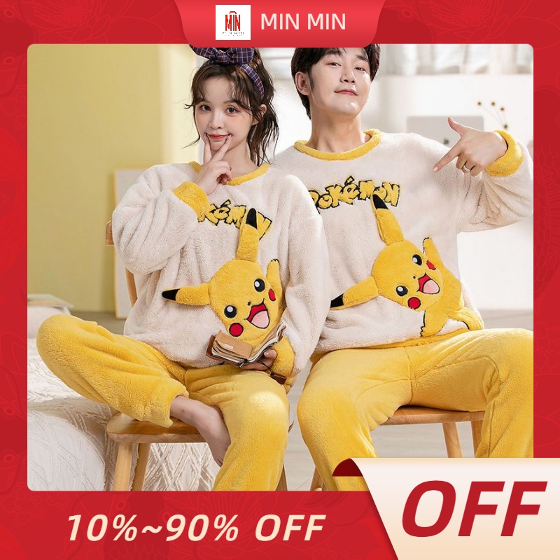 Bộ Đồ Ngủ Lót Lông Cừu Dày Dặn Giữ Nhiệt Mùa Thu Đông Dành Cho Cặp Đôi Nam