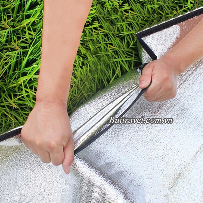 Thảm trải du lịch tráng bạc 2mx1m5, 2mx2m, 2mx2m5- Thảm cách nhiệt dã ngoại- Bụi Travel