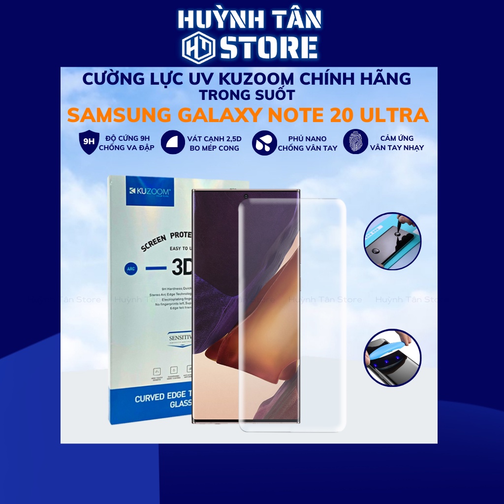 Cường lực note 20 ultra UV trong suốt keo lỏng chính hãng kuzoom chống va đập vân tay nhạy phụ kiện huỳnh tân store