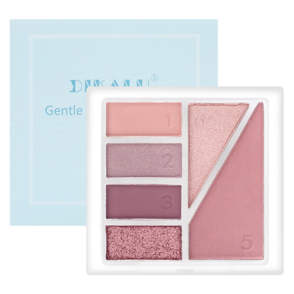 Bảng Phấn Mắt DIKALU 6 Màu Lì Và Ánh Nhũ Kết Hợp Trang Điểm Kháng Nước Và Lâu Trôi