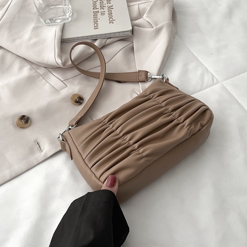 Túi đeo vai YADOU bề mặt thiết kế xếp nếp thời trang đơn giản dành cho nữ