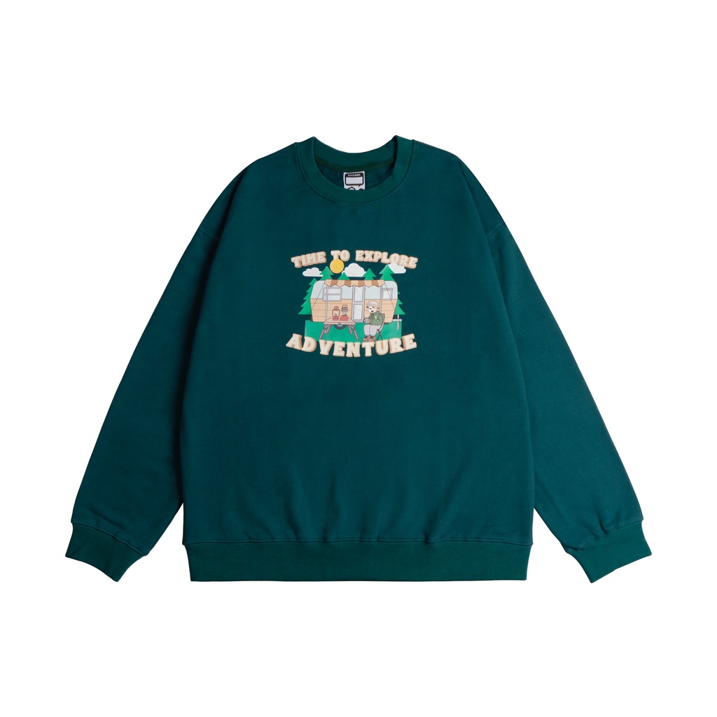 Áo sweatshirt EMAS Camping Sweatshirt/Teal Green