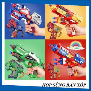 Đồ chơi sung ban xốp hít tường hộp 2 cái loại cơ kèm mục tiêu và 18 que xốp cho bé