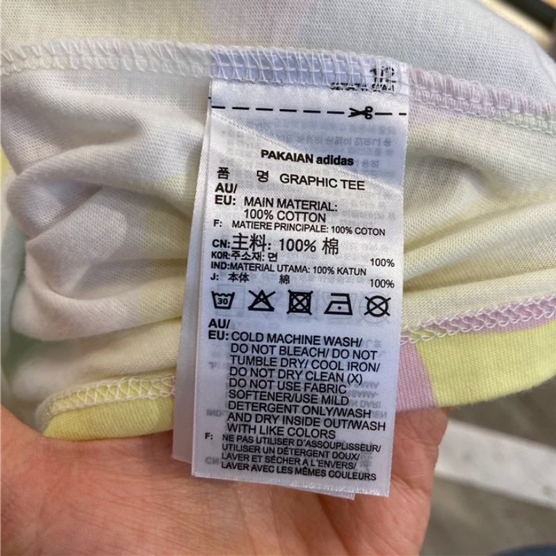 Áo Thun Thể Thao Adidas 100% Cotton Ngắn Tay Phối Màu Tương Phản Cá Tính Cho Nữ