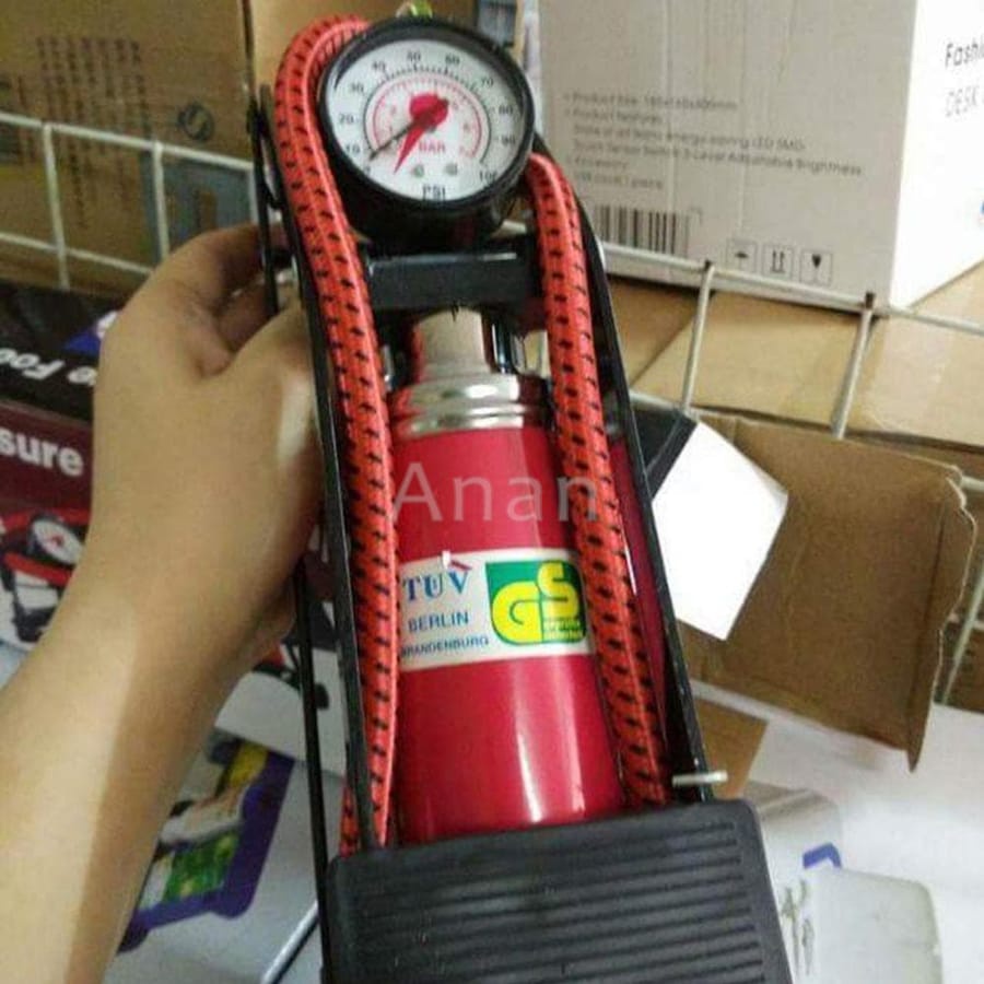 Bơm Hơi Đạp Chân Có Đồng Hồ Đo Áp Suất, Bơm Xe Đạp, Xe Máy, Ô Tô Đa Năng, Bơm Bong Bóng 1 Bình Đơn Tiện Dụng