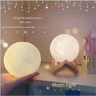 Đèn led để bàn hình mặt trăng 3d sáng tạo sử dụng pin