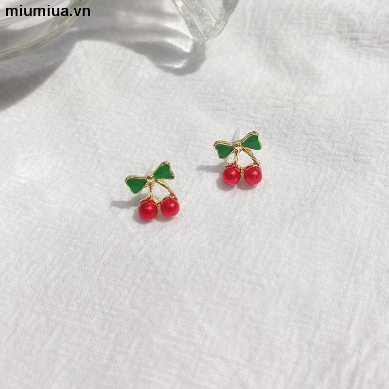 miumiuaBông Tai Hình Quả cherry Nhỏ Nhắn Dễ Thương Dành Cho Nữ