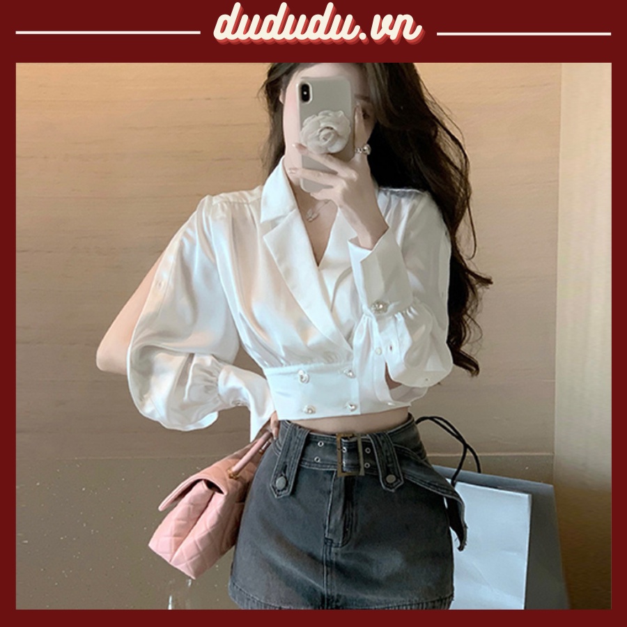 Set áo sơ mi và chân váy demin dáng ngắn, phong cách Hàn Quốc, độc đáo, thời trang xuân hè mới dành cho nữ