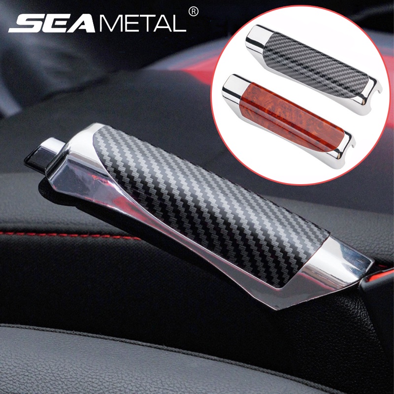 Vỏ bọc bảo vệ phanh tay xe hơi SEAMETAL bằng kim loại họa tiết sợi carbon thông dụng
