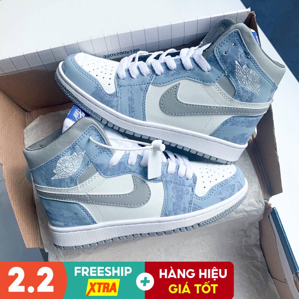 Giày Sneaker Hyper Royal Cao Cổ - Giầy Thể Thao Nam Nữ JD Hyper Royal Xanh Nỉ