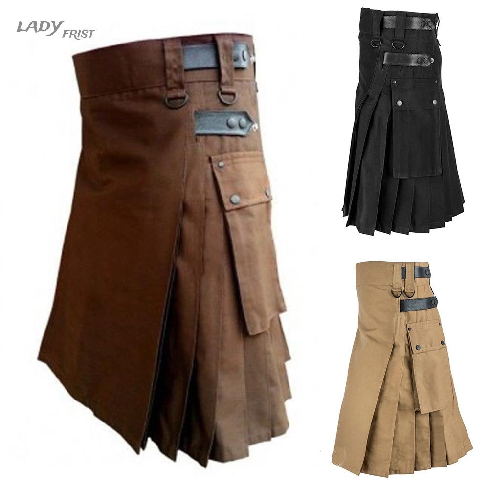 ⭐ Fast delivery ⭐Mens Vintage Traditional Scottish Kilt Casual Punk Rave-Kilt Party Stag Costum