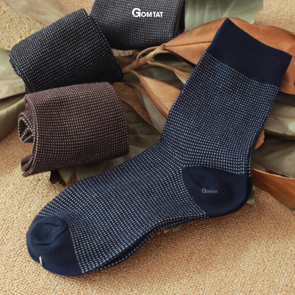 Tất vớ đi giày tây nam công sở cổ cao GOMTAT mẫu 01, chất liệu cotton cao cấp, êm chân thoáng khí - TATGIAYTAY01-1DOI